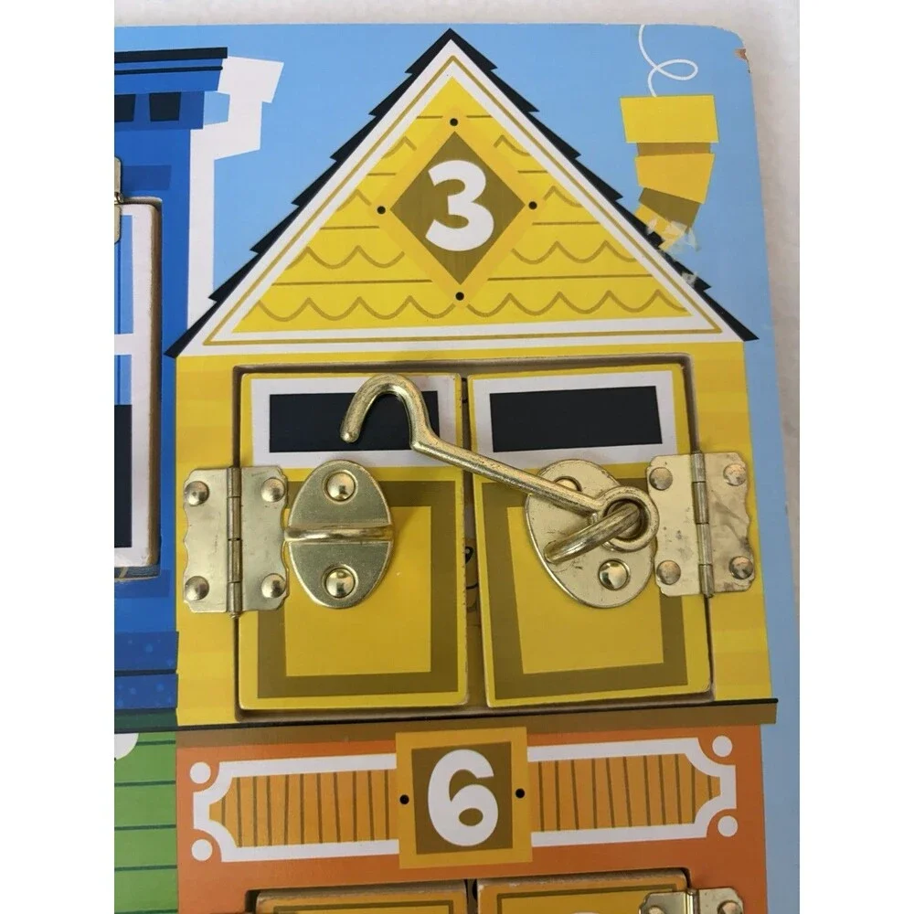 Melissa & Doug Latches Board Kids Wooden Montessori Learning Activity Toy